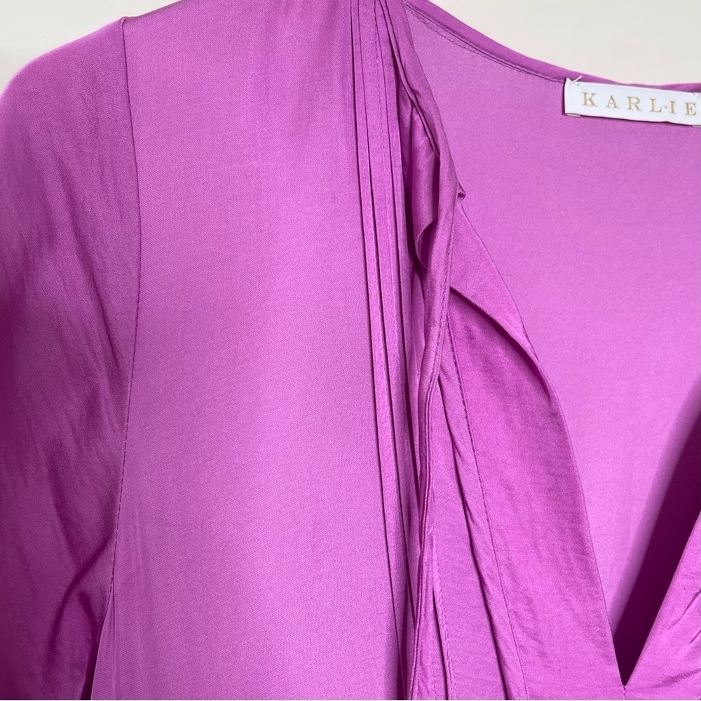 Karlie Magenta Boho Midi Dress Size Small wedding festival whimsical cottagecore - Picture 3 of 9